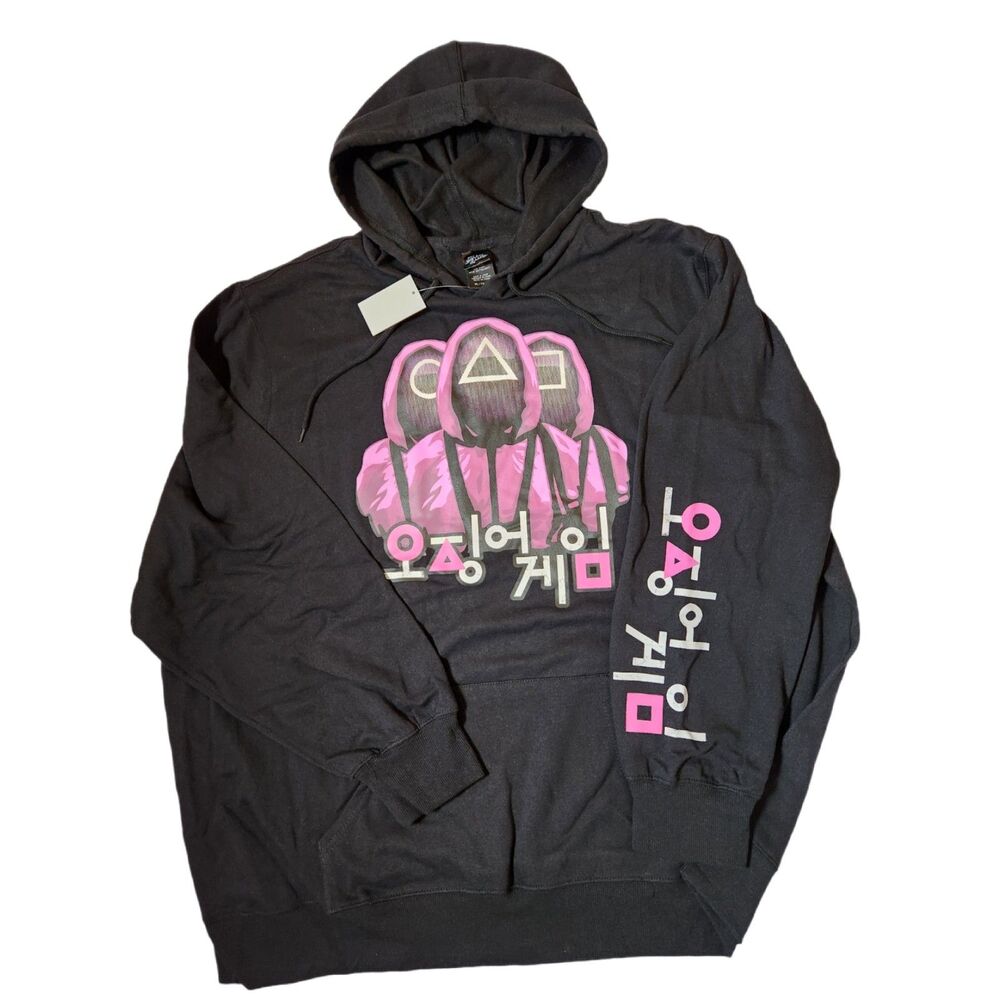 Squid Game Graphic Hoodie Adult XL Black Netflix